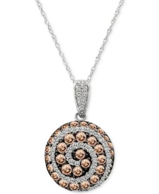 Le Vian - Diamond Spiral 18" Pendant Necklace (1-1/4 ct. t.w.) in 14k White Gold