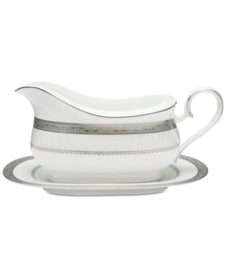 Noritake - Odessa Platinum Gravy Boat And Tray