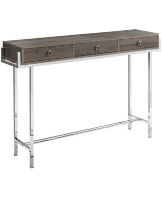 Monarch Specialties - Accent Table - 48"L Dark Taupe Chrome Metal