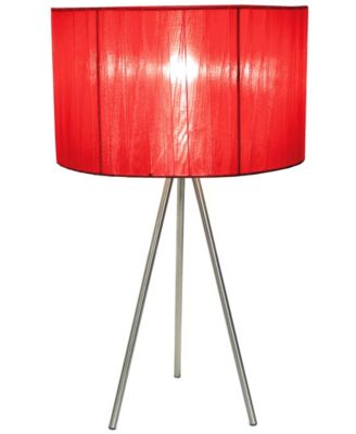 All The Rages - Brushed Nickel Tripod Table Lamp with Pleated Silk Sheer Shade