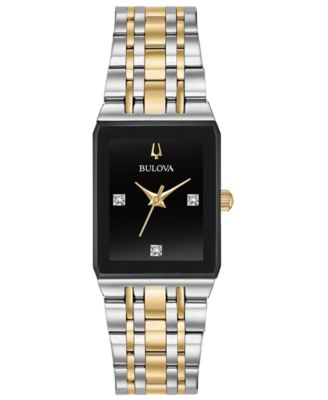 Bulova - Women's Futuro Diamond-Accent Two-Tone Stainless Steel Bracelet Watch 20.5x32mm