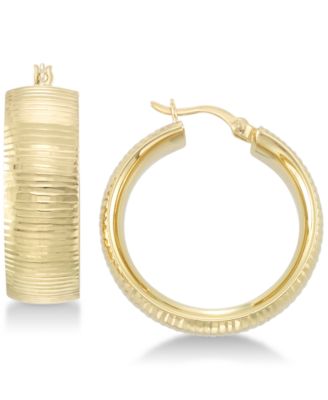 Simone I. Smith - Textured Hoop Earrings in 18k Gold over Sterling Silver or Sterling Silver