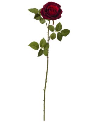 Nearly Natural - 33" Elegant Red Large Rose Artificial Flower, Set of 6