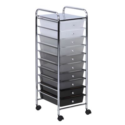 Honey Can Do - 10-Drawer Shaded Rolling Storage Cart