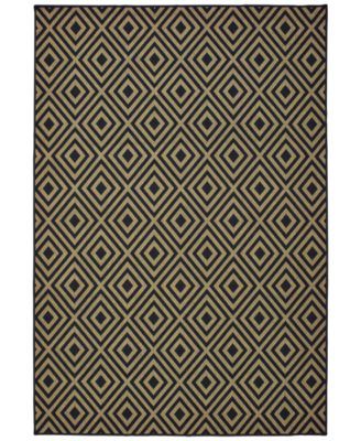 Oriental Weavers - Marina 2335K Black/Tan 3'7" x 5'6" Indoor/Outdoor Area Rug