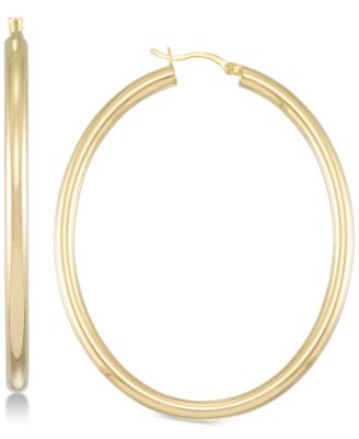 Simone I. Smith - Polished Hoop Earrings in 18k Gold over Sterling Silver