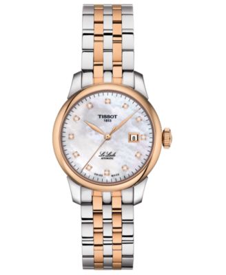 Tissot - Women's Swiss Automatic Le Locle Diamond-Accent Two-Tone Stainless Steel Bracelet Watch 29mm