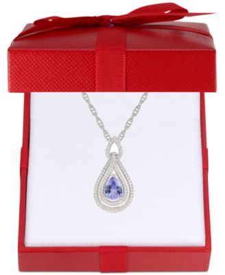 Macy's Brand - Sapphire (1-1/4 ct. t.w.) & Diamond (1/4 ct. t.w.) 18" Pendant Necklace in 14k Rose Gold (Also available in Emerald, Ruby and Tanzanite)