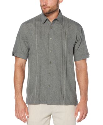 Cubavera - Men's Big & Tall Pintuck Embroidered Chambray Shirt
