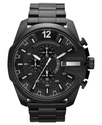 Diesel - Watch, Men's Chronograph Black Ion-Plated Stainless Steel Bracelet 51mm DZ4283