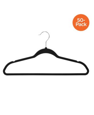 Honey Can Do - 50-Pack Rubber Space-Saving Hanger, Black