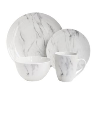 American Atelier - Marble White/Blue 16Pc Dinner Set