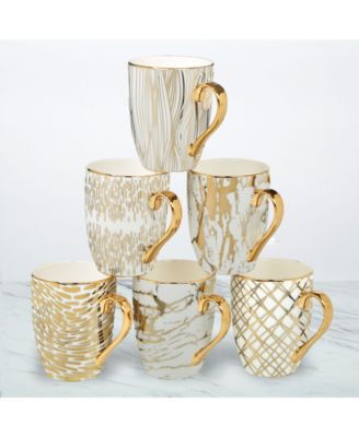 Certified International - Matrix 6-Pc. Gold Plated Mugs