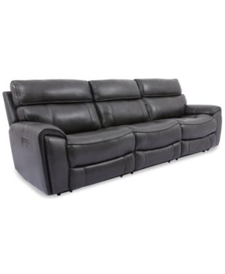 Furniture - Hutchenson 3-Pc. Leather Sectional with 2 Power Recliners and Power Headrests