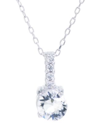 Giani Bernini - Fine Crystal Round Halo Pendant With 18" Chain in Sterling Silver