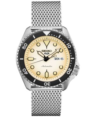 Seiko - Men's Automatic 5 Sports Stainless Steel Mesh Bracelet Watch 42.5mm