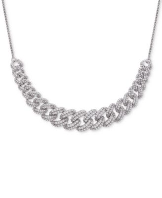 Wrapped in Love - Diamond Link Detail 18" Pendant Necklace (1 ct. t.w.) in Sterling Silver