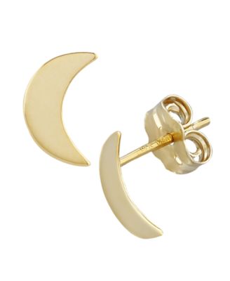 Macy's Brand - Flat Cresent Moon Stud Earrings in 14k Gold