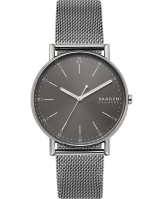 Skagen - Men's Signatur Gunmetal Stainless Steel Mesh Bracelet Watch 40mm