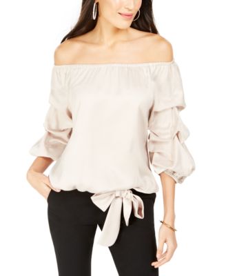 MSK - Off-The-Shoulder Bow-Hem Top