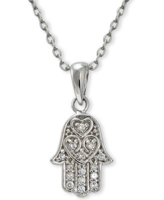 Giani Bernini - Cubic Zirconia Hamsa Pendant in Sterling Silver