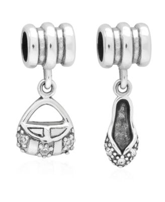 Rhona Sutton - Children's Purse Slipper Drop Charms - Set of 2 in Sterling Silver