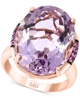 LALI Jewels - Pink Amethyst (17-1/4 ct. t.w.) & Pink Sapphire (1/8 ct. t.w.) Ring in 14k Rose Gold