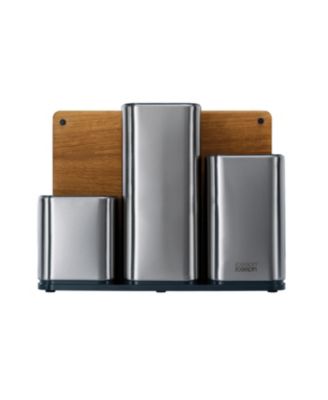 Joseph Joseph - CounterStore Stainless Steel Organizer with Oak Chopping Board