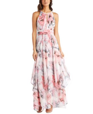 R & M Richards - Petite Keyhole Halter Gown