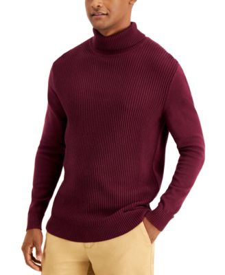 Club Room - Men's Textured Cotton Turtleneck Sweater