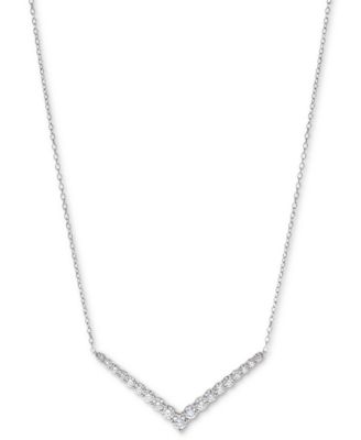 Macy's Brand - Diamond Chevron Statement Necklace (2 ct. t.w.) in 14k White Gold, 16" + 2" extender