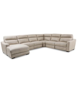 Best Master Furniture - Gabrine 6-Pc. Leather Sectional with 3 Power Headrests and Chaise
