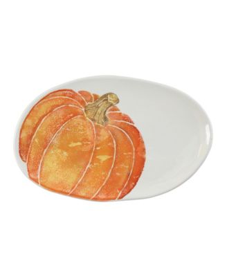 VIETRI - Vietri Pumpkins Small Oval Platter w/ Pumpkin
