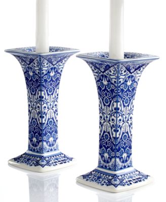 Spode - "Judaica" Sabbath Candlesticks, Set of 2