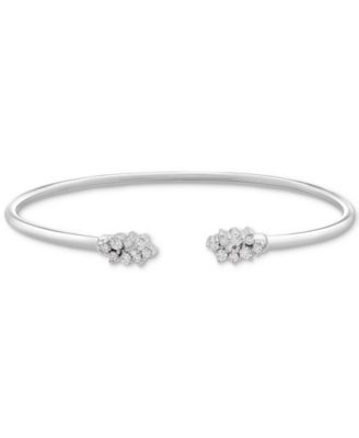 Wrapped - ™ Diamond Scattered Cluster Flex Cuff Bangle Bracelet (1/4 ct. t.w.) in Sterling Silver, Created for Macy's