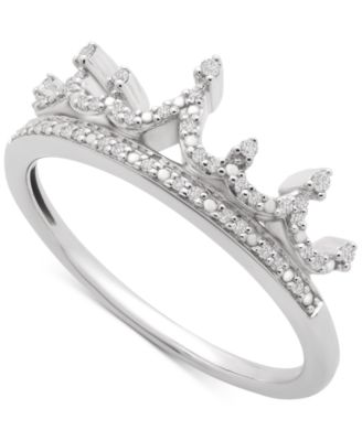 Wrapped - Diamond Crown Statement Ring (1/10 ct. t.w.) in 14k White Gold