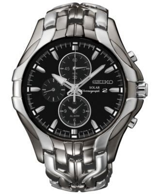 Seiko - Men's Chronograph Solar Excelsior Two-Tone Stainless Steel Bracelet Watch 43mm SSC139