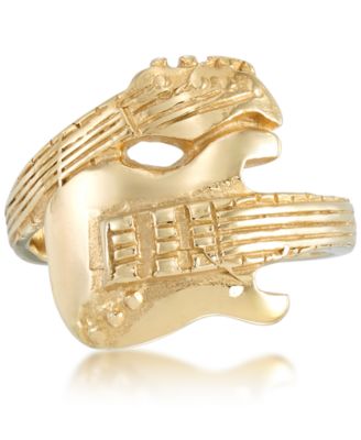 Andrew Charles by Andy Hilfiger - Men's Guitar Ring in Yellow Ion-Plated Stainless Steel