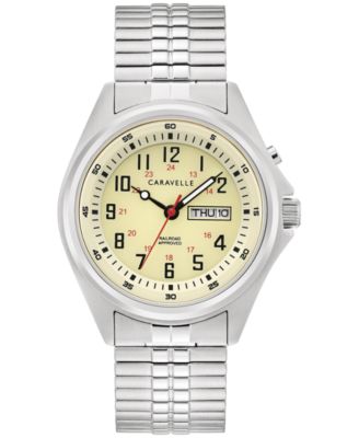 Caravelle - Men's Traditional Stainless Steel Expansion Bracelet Watch 40mm