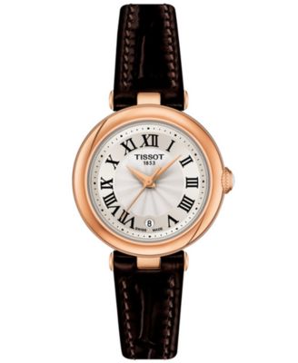 Tissot - Women's Swiss Bellissima Brown Leather Strap Watch 26mm