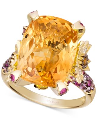 Le Vian - Multi-Gemstone (11 ct. t.w.) & Vanilla Diamond (1/4 ct. t.w.) Statement Ring in 14k Gold