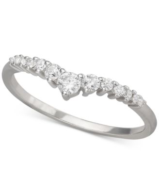 Giani Bernini - Cubic Zirconia Graduated V Ring in Sterling Silver