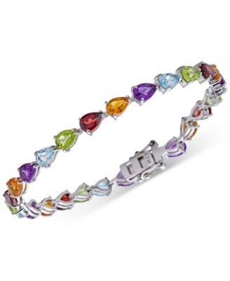 Macy's - Amethyst Pear Tennis Bracelet (10-1/4 ct. t.w.) in Sterling Silver (Also in Citrine, Blue Topaz, & Multi-Gemstone)