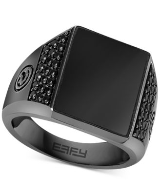 EFFY Collection - Men's Onyx and Black Spinel Statement Ring in Black Rhodium-Plated Sterling Silver