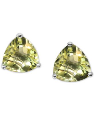 Macy's Brand - Lemon Quartz Trillion Stud Earrings (5 ct. t.w.) in Sterling Silver