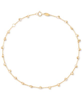 Macy's Brand - Beaded Ankle Bracelet in 10k Gold