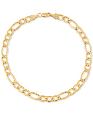Italian Gold - Figaro Link Chain Bracelet in 10k Gold