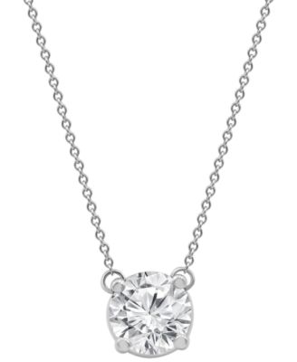 Badgley Mischka - Certified Lab Grown Diamond Solitaire 18" Pendant Necklace (2-1/4 ct. t.w.) in 14k White Gold