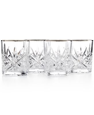Godinger - Set of 4  Dublin Platinum Double Old Fashioned Glasses