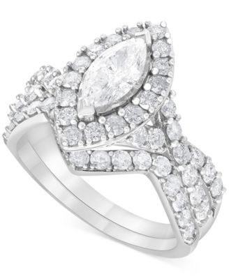 Macy's - Diamond Marquise Bridal Set (2 ct. t.w.) in 14k White Gold